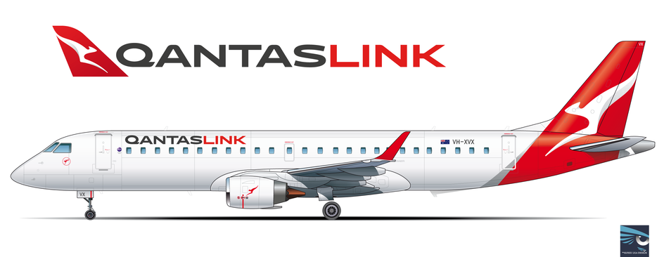 QantasLink Embraer 190 livery by Lila Design